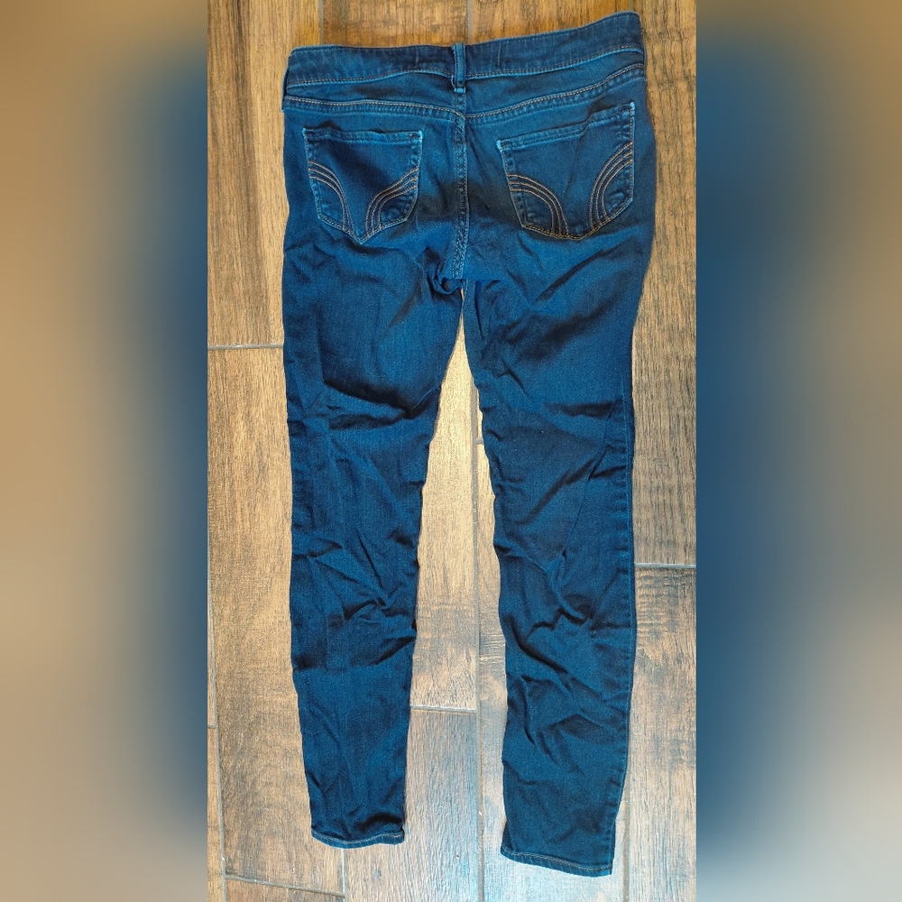 Hollister Navy Blue Denim Jeans Women's Sizr 3S - Picture 3 of 3